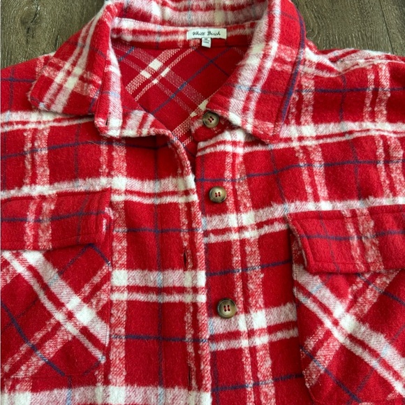 White Birch Plaid Shacket (sweater jacket).  Women’s size medium. Like new! - Picture 5 of 8